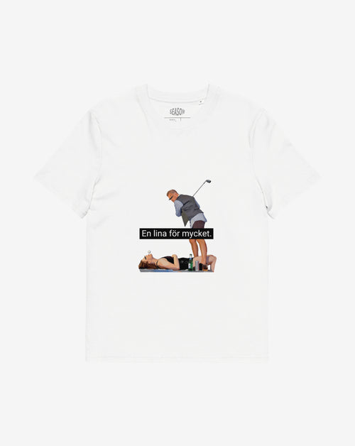 En lina för mycket T-shirt – statement merch från Season