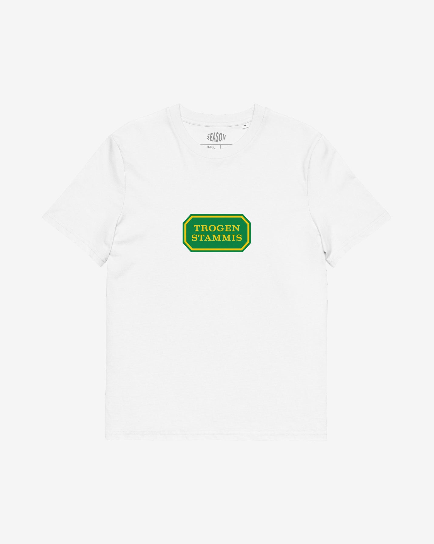 Trogen stammis T-shirt – statement merch från Season